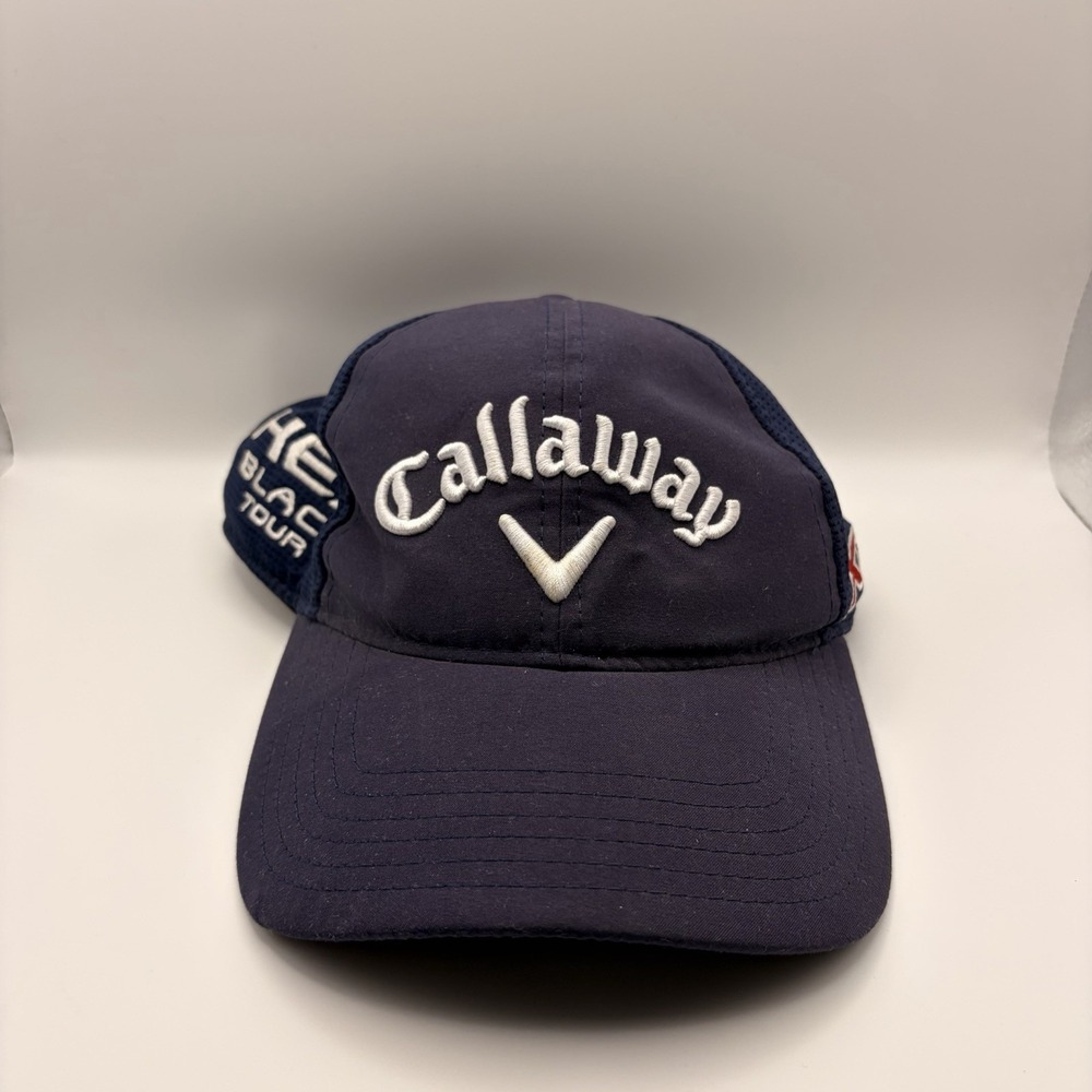Callaway HEX Black Tour Golf Hat Navy X Hot Odyssey Adjustable Strapback Cap